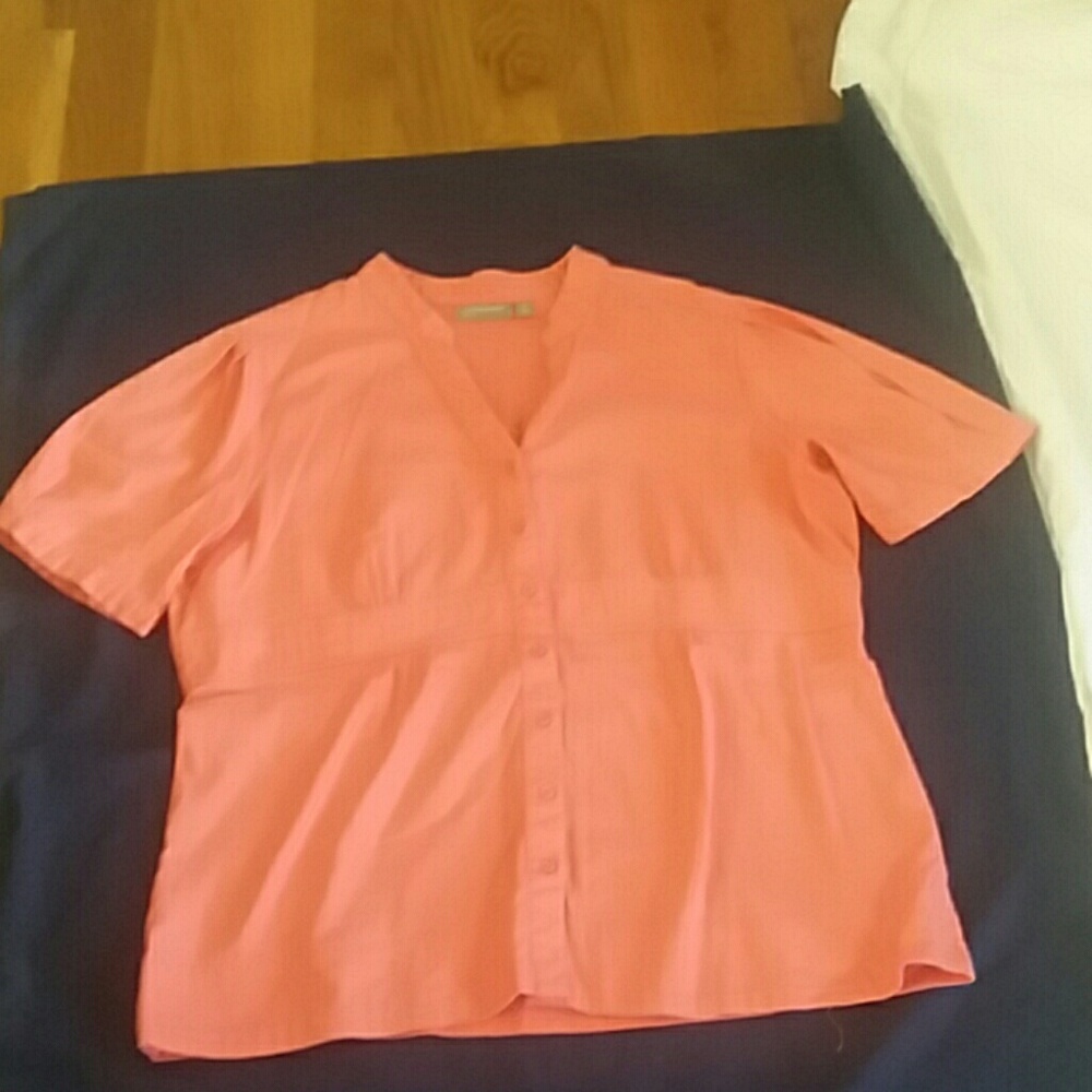 Pink button down top size XL